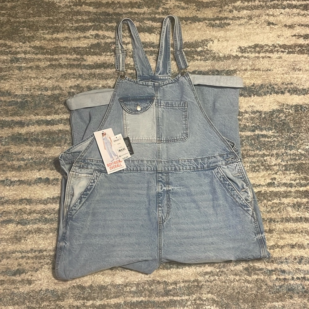 Celebrity Pink Boyfriend Overalls